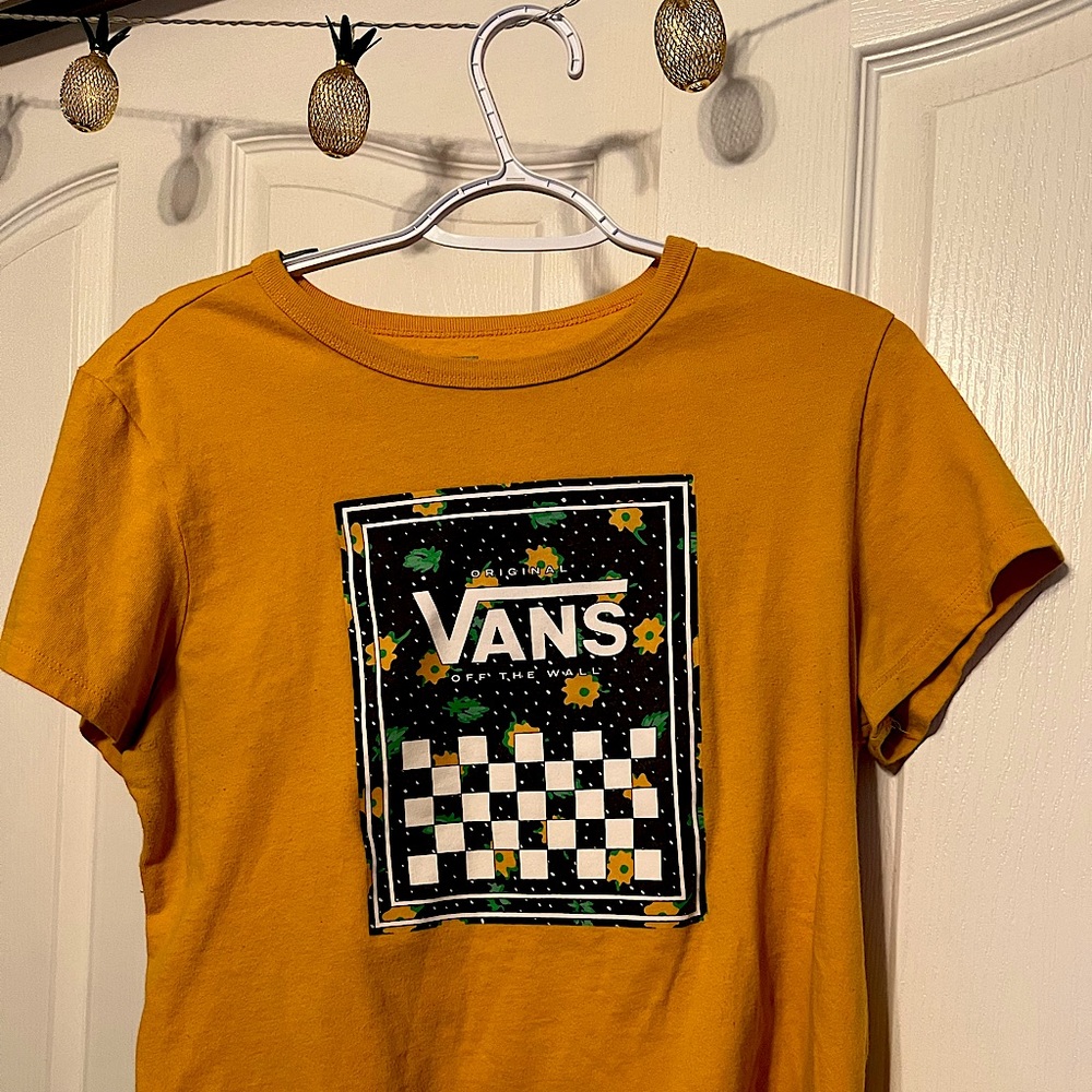 VANS floral yellow crop top 🌻